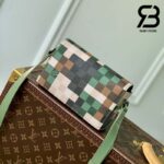 Túi LV Steamer Wearable Màu Xanh Lá Damoflage Canvas 18CM Best Quality