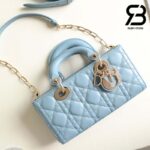 Túi Small Lady Dior D-Joy Bag Màu Xanh Da Cừu 22CM Best Quality