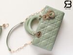 Túi Small Lady Dior D-Joy Bag Pastel Peyote Màu Xanh Da Cừu 22CM Best Quality