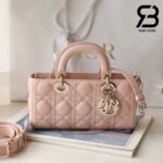 Túi Small Lady Dior D-Joy Bag Màu Hồng Powder Da Cừu 22CM Best Quality