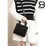 Túi Small Lady Dior Màu Đen Bóng Da Calfskin 20CM Best Quality