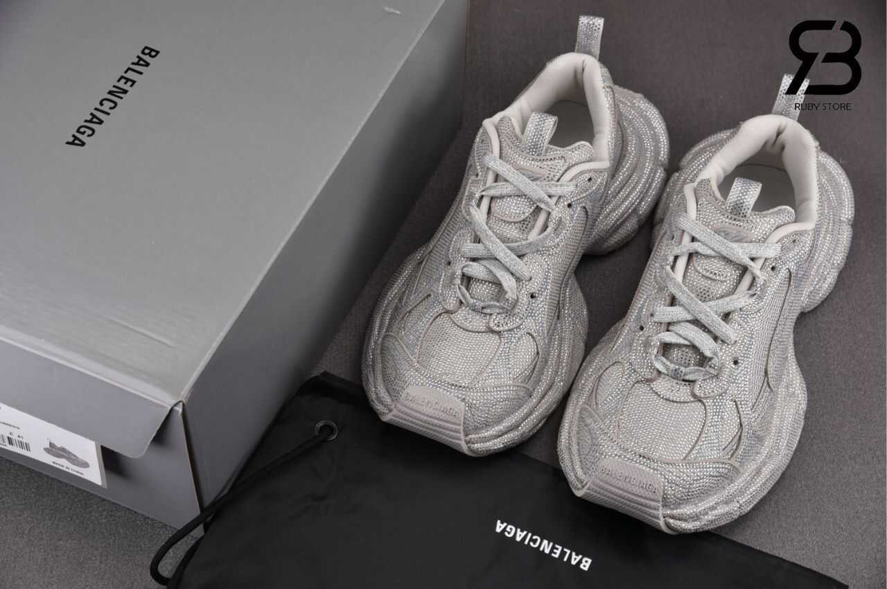 Giày Balenciaga 3XL Light Grey Rhinestones Xám Nhạt Best Quality