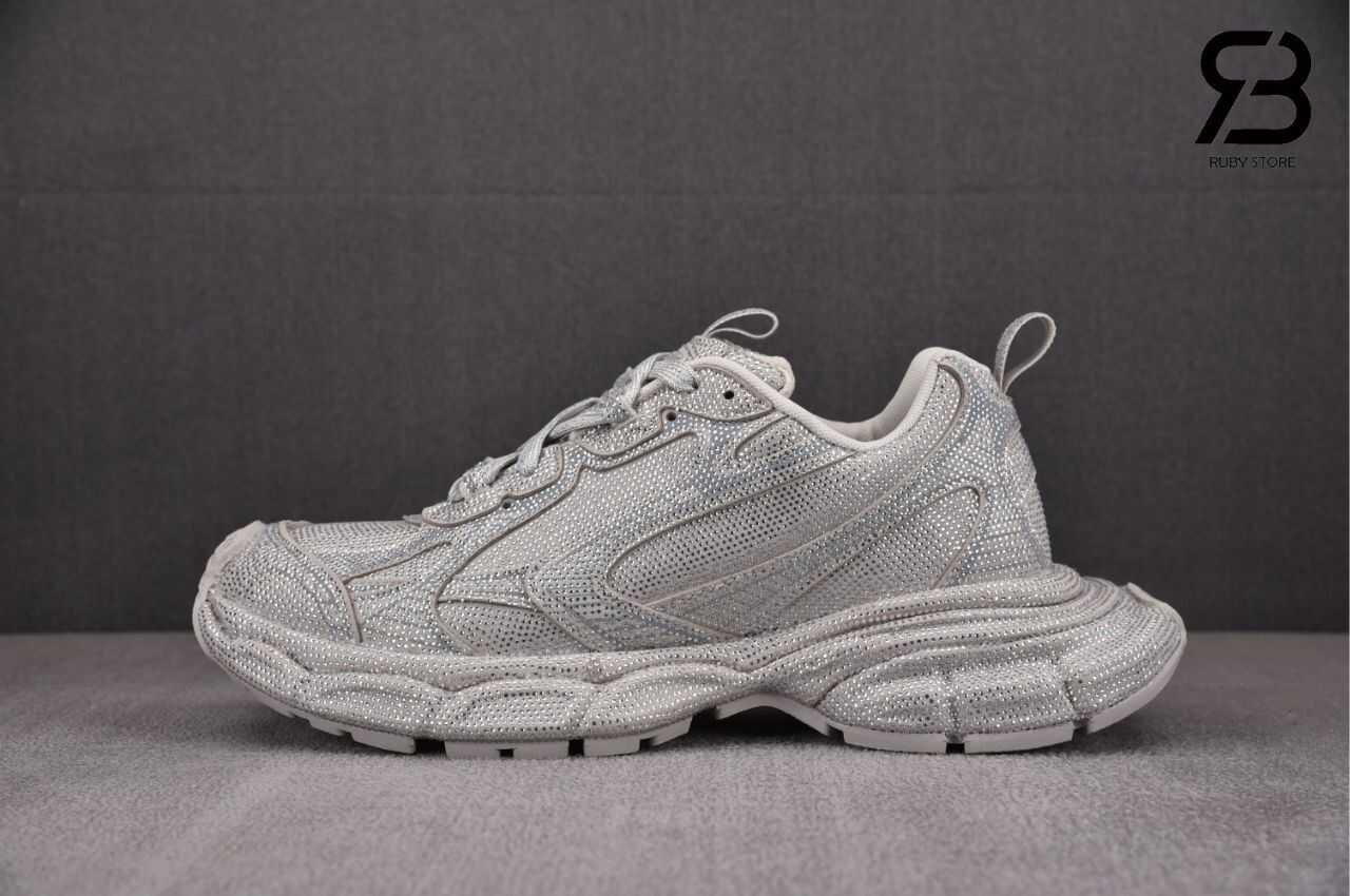 Giày Balenciaga 3XL Light Grey Rhinestones Xám Nhạt Best Quality