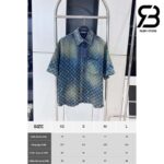 Áo Khoác LV Rainbow Monogram Short-Sleeved Denim Shirt Blue Indigo Best Quality
