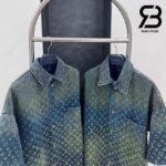 Áo Khoác LV Rainbow Monogram Short-Sleeved Denim Shirt Blue Indigo Best Quality