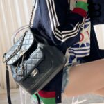 Ba Lô Chanel 23C Medium Duma Backpack Màu Đen Calfskin GHW 24CM Best Quality