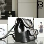 Ba Lô Chanel 23C Medium Duma Backpack Màu Đen Calfskin GHW 24CM Best Quality