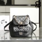 Ba Lô Chanel 23C Small Duma Backpack Màu Đen Calfskin GHW 18CM Best Quality