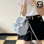 Ba Lô Chanel 24P Medium Duma Backpack Màu Xanh Nhạt Calfskin GHW 24CM Best Quality