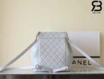 Ba Lô Chanel 24P Medium Duma Backpack Màu Xanh Nhạt Calfskin GHW 24CM Best Quality