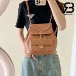 Ba Lô Chanel 24P Medium Duma Backpack Màu Nâu Camel Calfskin GHW 24CM Best Quality