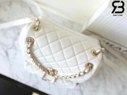 Ba Lô Chanel 24P Medium Duma Backpack Màu Trắng Calfskin GHW 24CM Best Quality