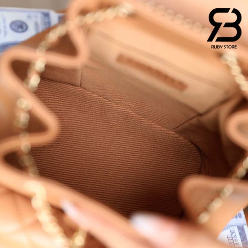 Ba Lô Chanel 24P Small Duma Backpack Màu Nâu Camel Calfskin GHW 18CM Best Quality