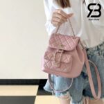 Ba Lô Chanel 24P Small Duma Backpack Màu Hồng Nhạt Calfskin GHW 18CM Best Quality