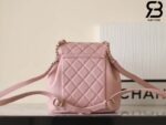 Ba Lô Chanel 24P Small Duma Backpack Màu Hồng Nhạt Calfskin GHW 18CM Best Quality