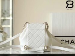 Ba Lô Chanel 24P Small Duma Backpack Màu Trắng Calfskin GHW 18CM Best Quality
