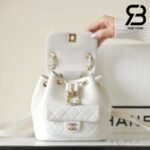Ba Lô Chanel 24P Small Duma Backpack Màu Trắng Calfskin GHW 18CM Best Quality