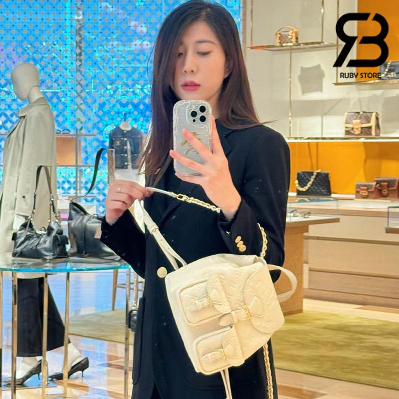 Ba Lô LV Backup Backpack Monogram Empreinte Màu Kem 22CM Best Quality