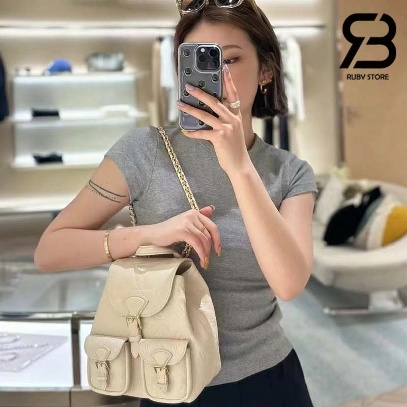 Ba Lô LV Backup Backpack Monogram Empreinte Màu Kem 22CM Best Quality