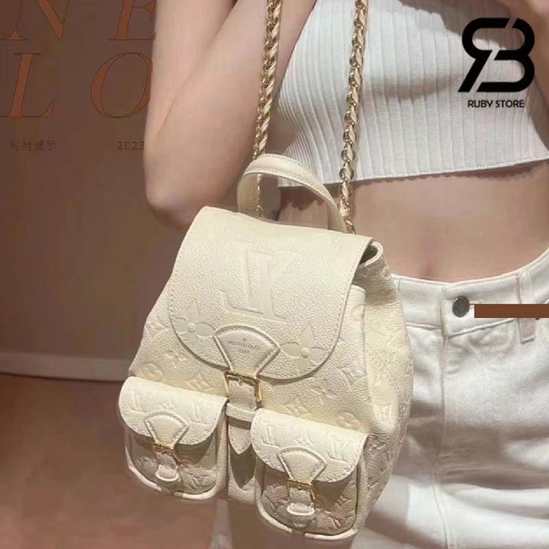 Ba Lô LV Backup Backpack Monogram Empreinte Màu Kem 22CM Best Quality