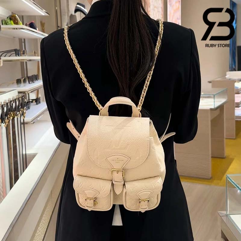 Ba Lô LV Backup Backpack Monogram Empreinte Màu Kem 22CM Best Quality