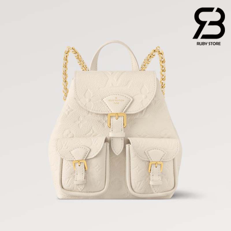 balo-lv-backup-backpack-monogram-empreinte-cream-best-quality Ba Lô LV Backup Backpack Monogram Empreinte Màu Kem 22CM Best Quality