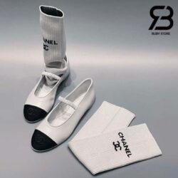 Giày Chanel 24C Ballerina Shoes Màu Trắng Da Cừu Best Quality