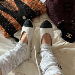 Giày Chanel 24C Ballerina Shoes Màu Trắng Da Cừu Best Quality