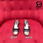 Giày Chanel 24C Slingback Màu Đen Gold CC Logo Best Quality