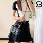 Túi Chanel 24SS Mini Flap Bag Top Handle Màu Đen Da Cừu GHW 19CM Best Quality