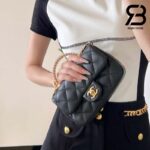 Túi Chanel 24SS Mini Flap Bag Top Handle Màu Đen Da Cừu GHW 19CM Best Quality