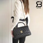 Túi Chanel Medium Coco Chain Top Handle Black Đen Da Caviar 29CM Best Quality