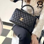 Túi Chanel Medium Coco Chain Top Handle Black Đen Da Caviar 29CM Best Quality