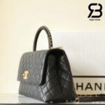Túi Chanel Medium Coco Chain Top Handle Black Đen Da Caviar 29CM Best Quality