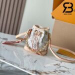 Túi LV Nano Noé Bag Màu Trắng Monogram Jacquard Multicolor 13CM Best Quality