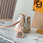 Túi LV Nano Noé Bag Màu Trắng Monogram Jacquard Multicolor 13CM Best Quality