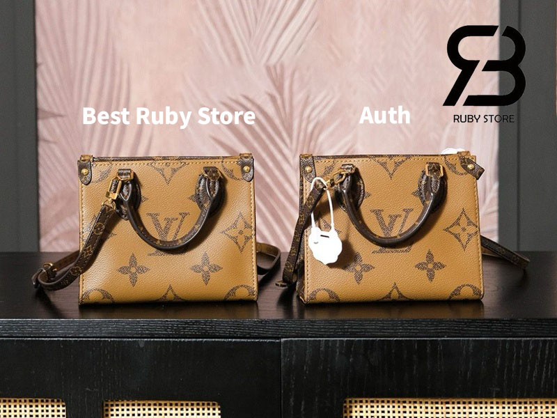 So sánh túi LV Onthego BB Monogran Reverse Best Ruby Store với hàng Auth