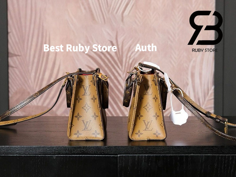 So sánh túi LV Onthego BB Monogran Reverse Best Ruby Store với hàng Auth