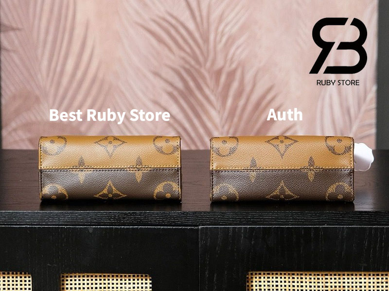 So sánh túi LV Onthego BB Monogran Reverse Best Ruby Store với hàng Auth