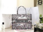 Túi Medium Dior Book Tote Ecru Multicolor 4 Saisons Hiver Soleil Embroidery 36CM Best Quality