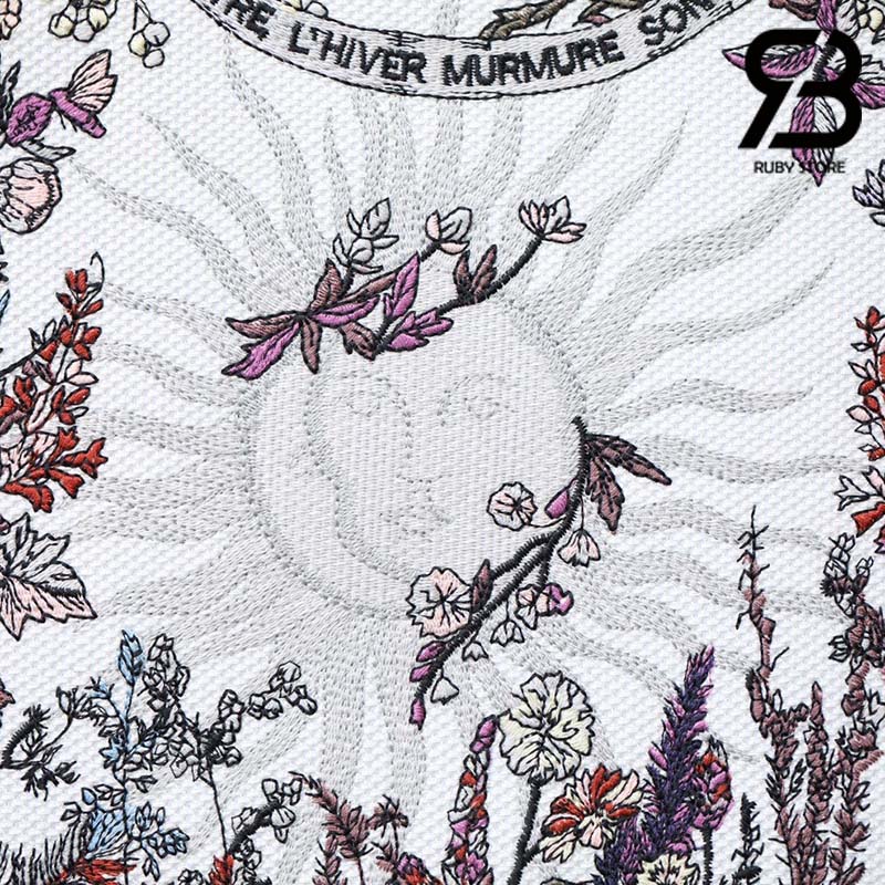 Túi Medium Dior Book Tote Ecru Multicolor 4 Saisons Hiver Soleil Embroidery 36CM Best Quality
