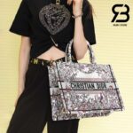 Túi Medium Dior Book Tote Ecru Multicolor 4 Saisons Hiver Soleil Embroidery 36CM Best Quality