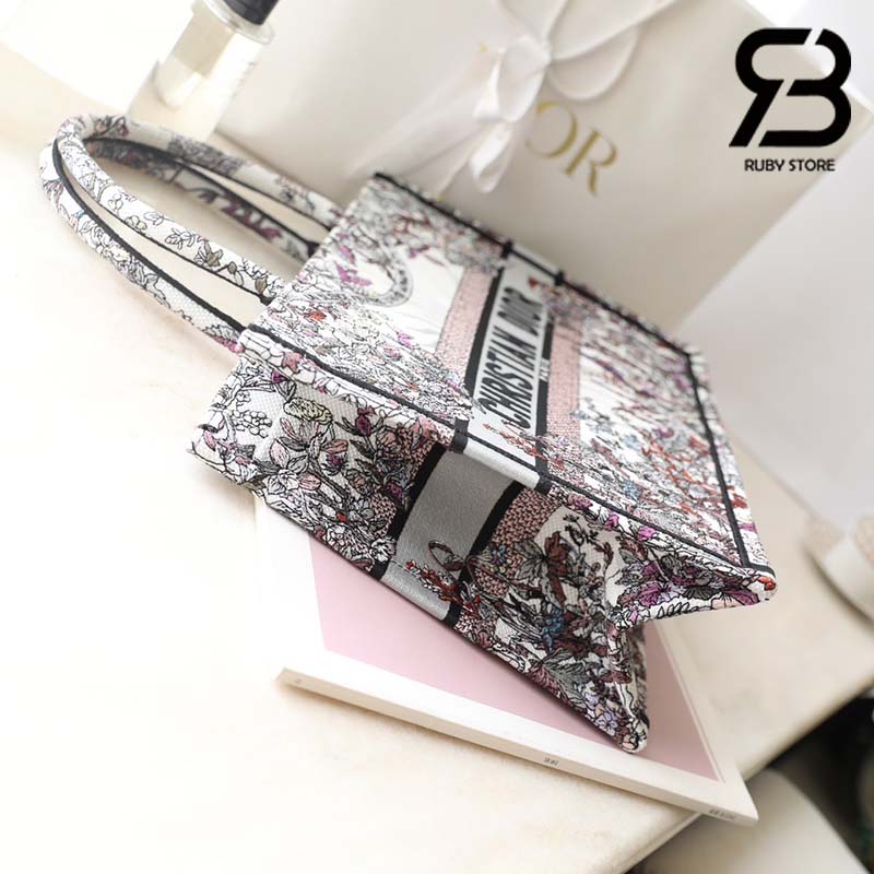 Túi Medium Dior Book Tote Ecru Multicolor 4 Saisons Hiver Soleil Embroidery 36CM Best Quality