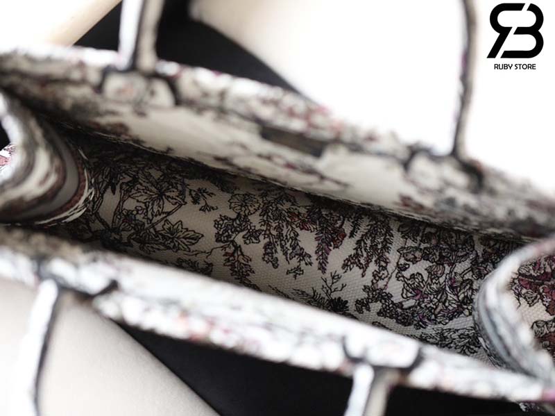 Túi Medium Dior Book Tote Ecru Multicolor 4 Saisons Hiver Soleil Embroidery 36CM Best Quality