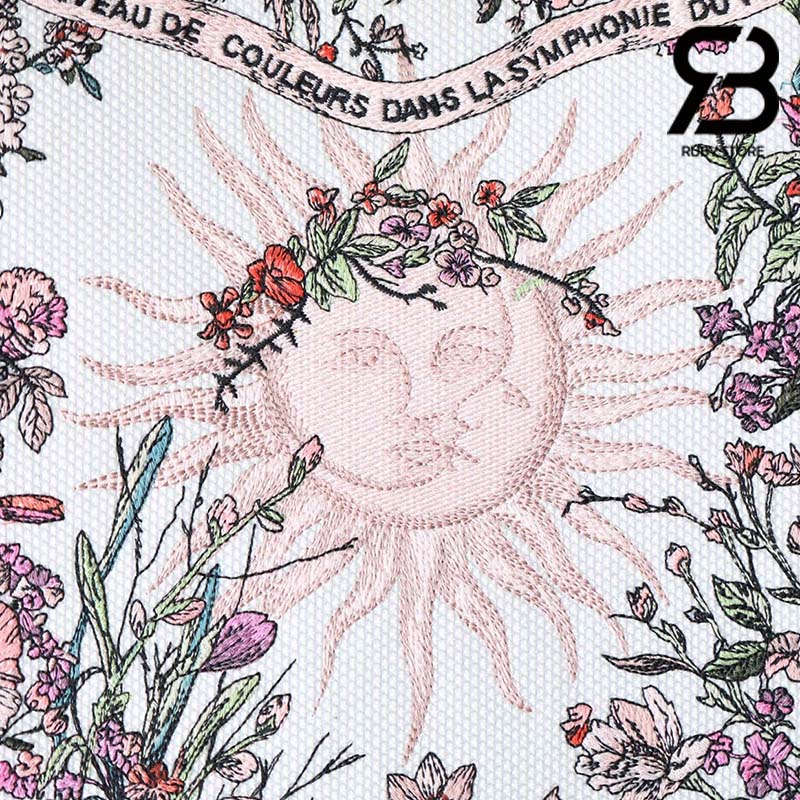 Túi Medium Dior Book Tote Ecru Multicolor 4 Saisons Printemps Soleil Embroidery 36CM Best Quality