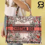 Túi Medium Dior Book Tote Ecru Multicolor 4 Saisons Printemps Soleil Embroidery 36CM Best Quality