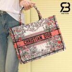 Túi Medium Dior Book Tote Ecru Multicolor 4 Saisons Printemps Soleil Embroidery 36CM Best Quality