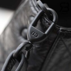 Túi Medium Lady D-Sire Bag Màu Đen Macrocannage Crinkled Calfskin Best Quality