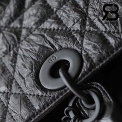 Túi Medium Lady D-Sire Bag Màu Đen Macrocannage Crinkled Calfskin Best Quality