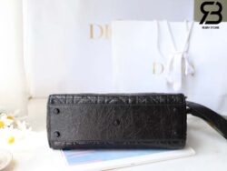 Túi Medium Lady D-Sire Bag Màu Đen Macrocannage Crinkled Calfskin Best Quality